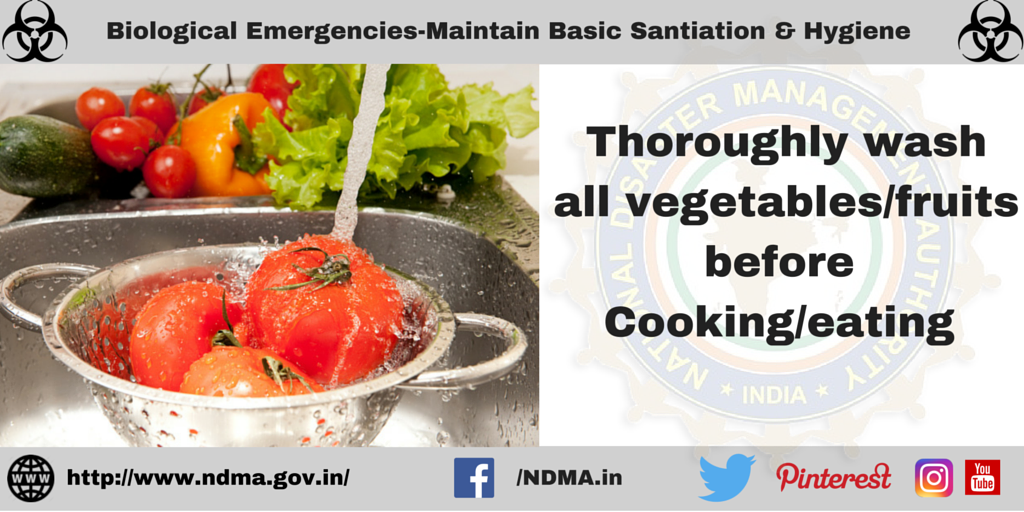 Thoroughly wash all vegetables/fruits before cooking/eating